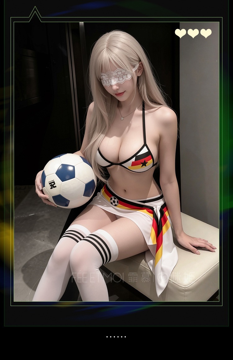 Feimu Cheerleader Football Babe Costume Set with Top, Shorts, Skirt Panel, Socks and Eye Mask — detail image 18