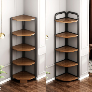 Corner Cabinet Floor-Standing Corner Storage Rack Living Room Corner Storage Shelf Triangular Multi-Layer Bookshelf Bedroom Corner Corner
