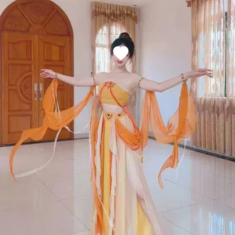 Flying Lady Dunhuang Hanfu Sexy Exotic Style Desert Western Region Dance Costume Women's Dunhuang Flying Lady Performance Costume Adult
