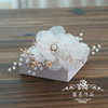 Beige hair accessory for bride, fresh wedding dress