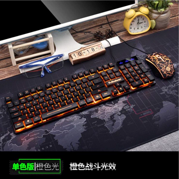 Viper Black Orange Gaming Keyboard and Mouse-Standard