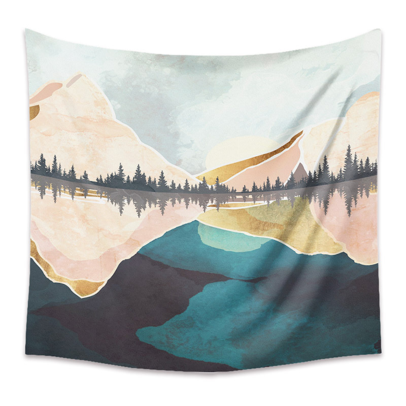 Bohemian Moon Mountain Painting Wall Cloth Decoration Tapestry Wholesale Nihaojewelry display picture 52