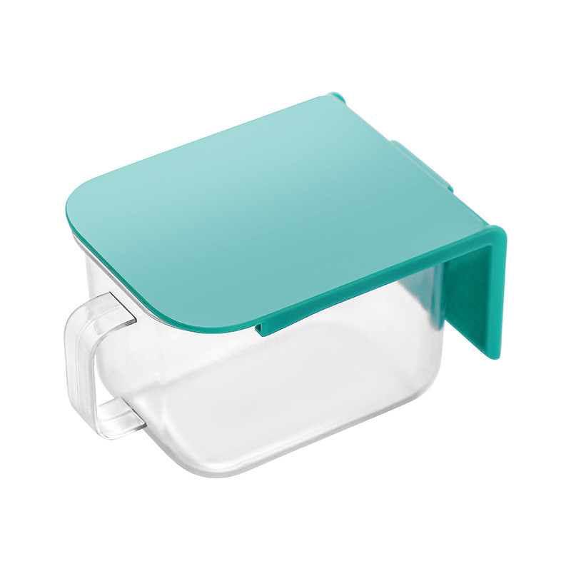 Caja de condimento de cocina doméstica frasco de sal montado en la pared caja de condimento sin ponche caja de condimento de especias de plástico caja de almacenamiento simple