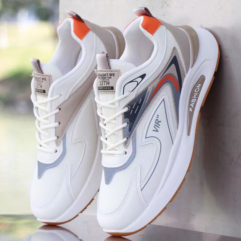 Otoño e invierno para hombres nuevos zapatos de papá de suela gruesa zapatos deportivos de malla modelos de pareja zapatillas de deporte de moda cabello de una pieza