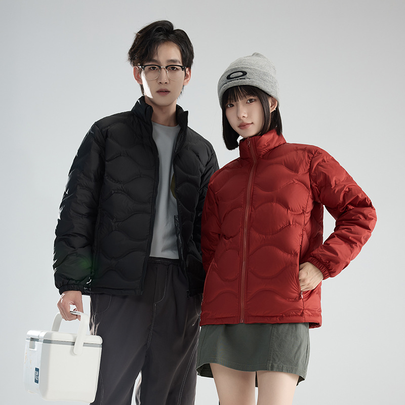 【高品质90羽绒】轻量化石墨烯羽绒服立领错格压胶蓬松薄款御寒服