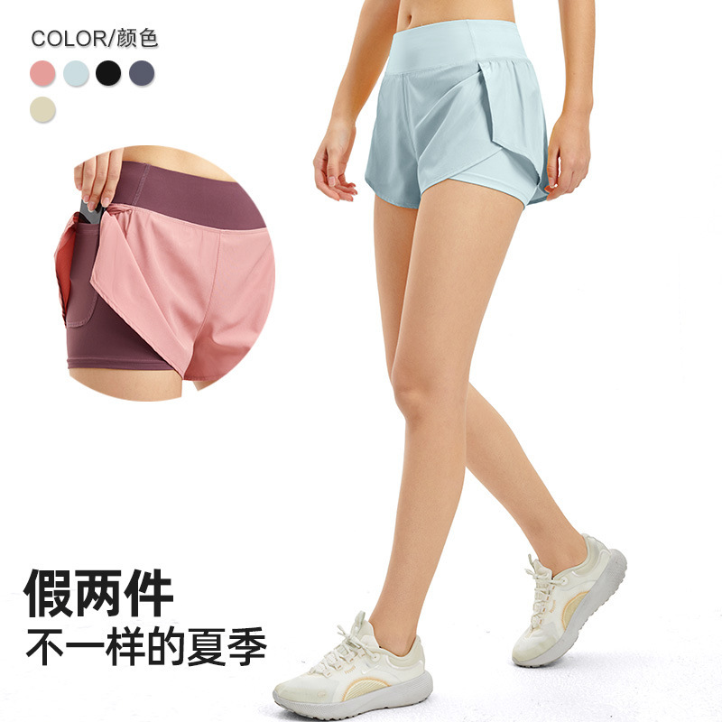 Sports Shorts Women's Summer Pocket Anti-light Fitness Hot Pants Casual Quick-drying Breathable Running Training Yoga Shorts Sports Shorts Women's Summer Pocket Anti-light Fitness Hot Pants Casual Quick-drying Breathable Running Training Yoga Shorts