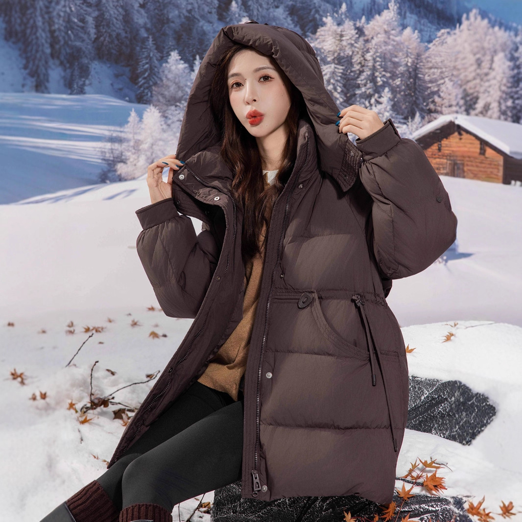 New National Standard 90 White Duck down Plus Fat Plus Size Fat mm 100kg Waist Mid-Length Maternity down Jacket for Women 2507