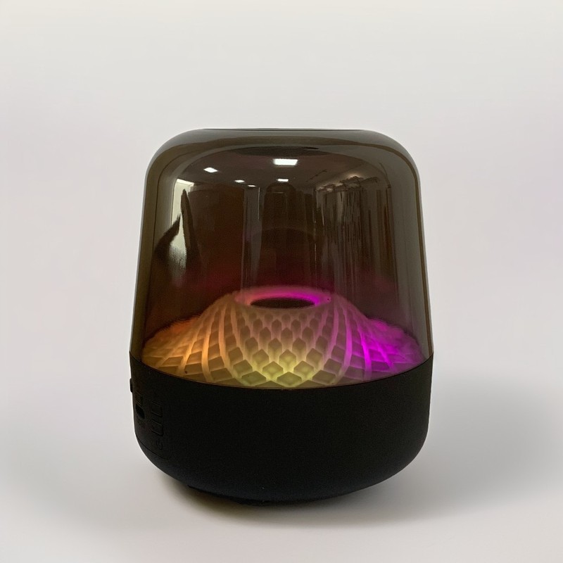 ミニハーマン 4 ガラスワイヤレス Bluetooth スピーカーカードデスクトップ RGB サブウーファー多機能雰囲気スピーカー|undefined