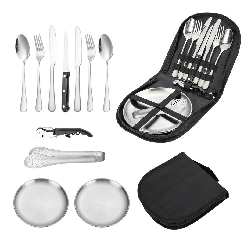Cross-border outdoor camping stainless steel western-style knife and fork spoon suit Amazon tableware steak knife and fork suit for four Cross-border outdoor camping stainless steel western-style knife and fork spoon suit Amazon tableware steak knife and fork suit for four