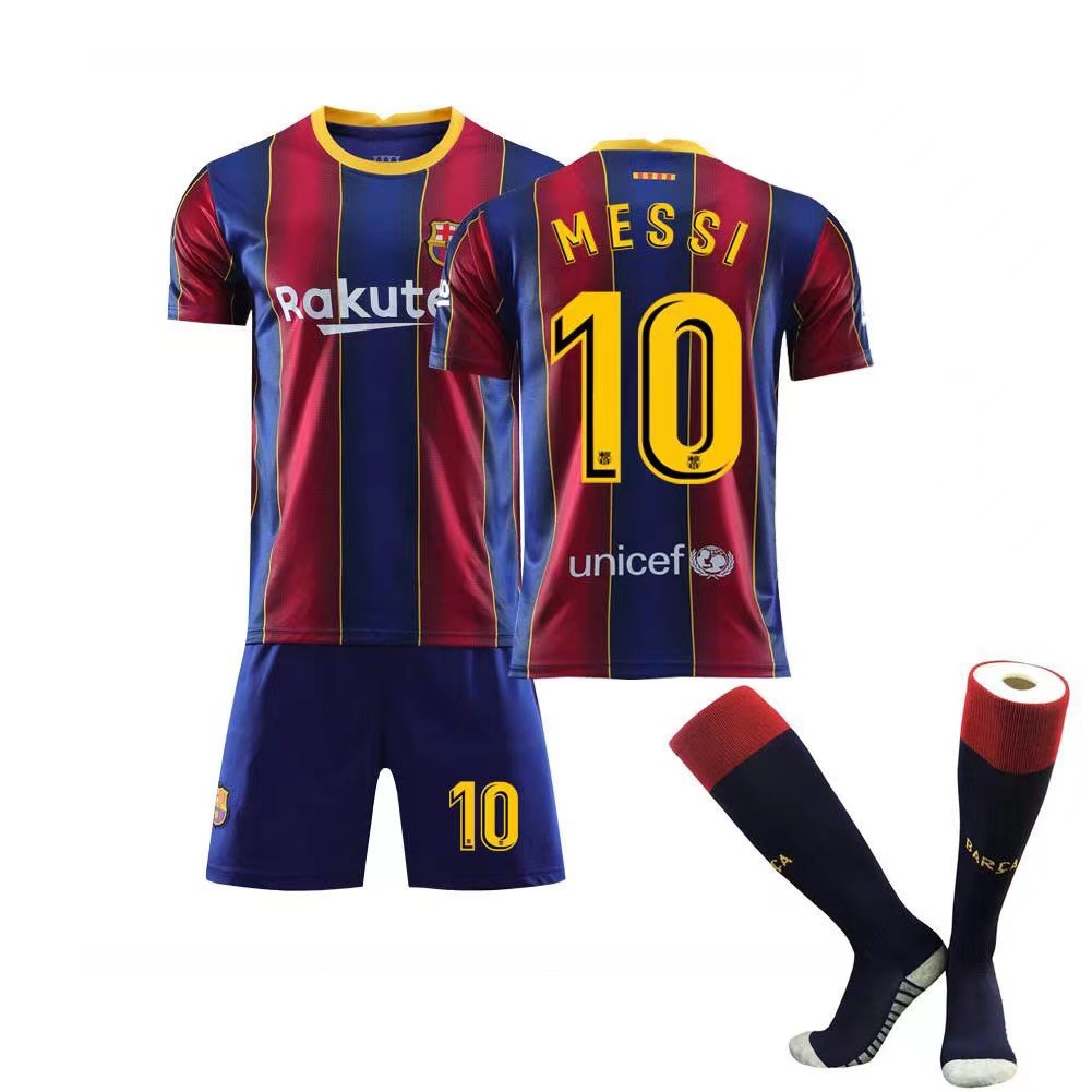 20-21 Barcelona principal lejos de dos invitados Jersey No. 10 Massey niños adultos traje de uniforme de fútbol Retro