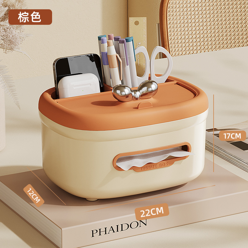 Caja de toallas de escritorio sala de estar creativa de lujo ligera multifuncional almacenamiento caja de toallas de alto valor fábrica de fuente