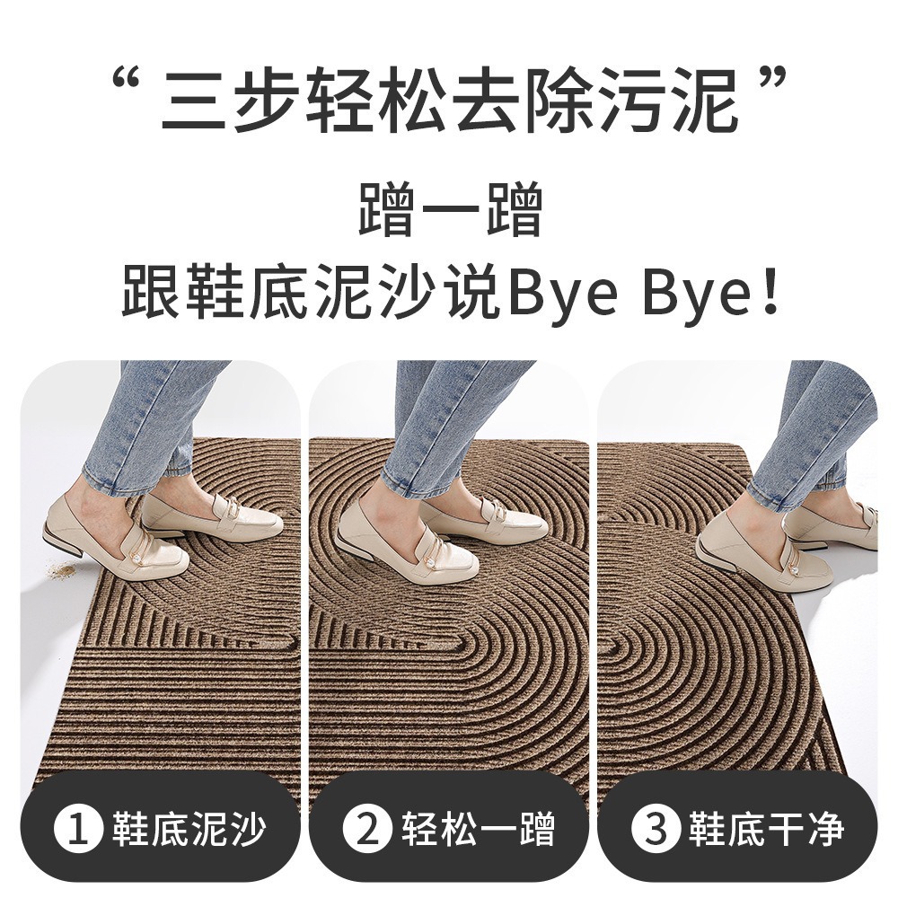 El anillo de seda transfronterizo en el portal lleno de alfombra de suelo en la puerta frotar alfombra de suelo de PVC de color sólido fácil de cuidar alfombra de suelo gruesa