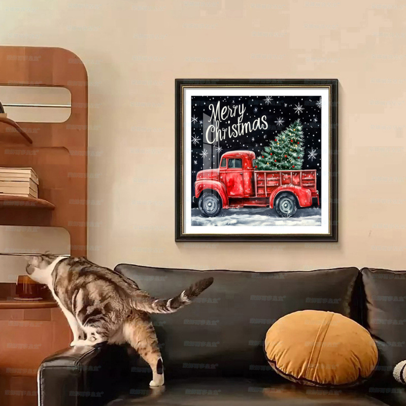 Mona Lisa real bordado de cruz Feliz Navidad nuevo estilo moderno europeo paisaje hermoso bordado de sueño a mano image 3