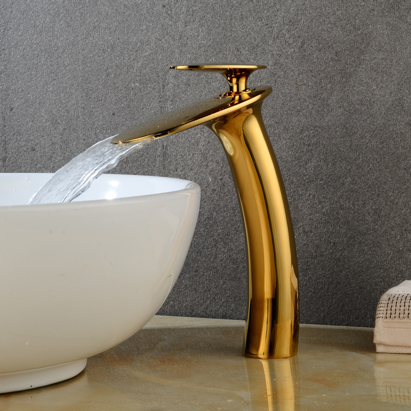 Basin waterfall faucet bathroom sanitary ware lift-up single hole hot and cold faucet various styles mushroom faucet