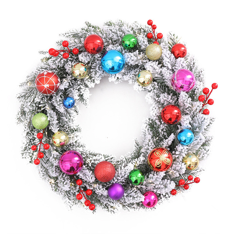 Amazon está dedicado a Navidad Garland ratán decoración simulación flocado Garland ventana puerta colgando centro comercial escena diseño