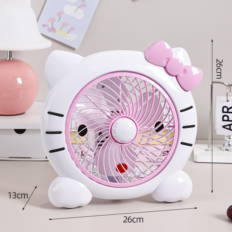 漫画小型ファンデスクトップテーブルファンオフィスデスク電動ファン 2 スピードページファン大風量かわいいウサギの子犬|undefined