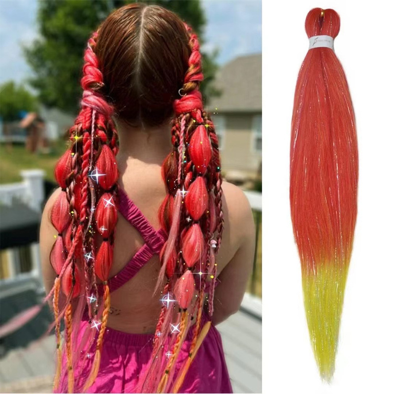 Cross-border African Laser EZ Large Braid Chemical Fiber Wig Women's Easy Braids Hair Pre-stretched Large Braids