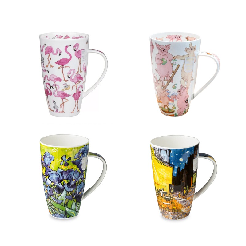 British Imported Bone China Mug Large Capacity Cup Cute Animal Ceramic Water Cup Gift Box Couple Milk Cup