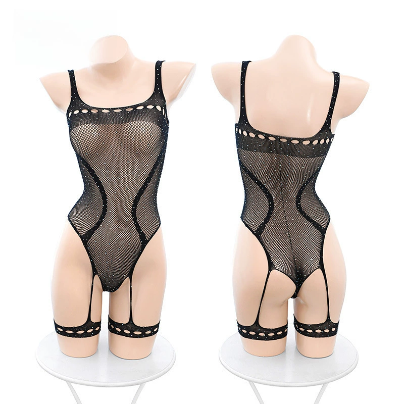 霏慕 Mantianxing Diamond Perspective One-piece Mesh Clothes 7435 Sexy Underwear Adult Suit Sexy Net Stockings 20/box