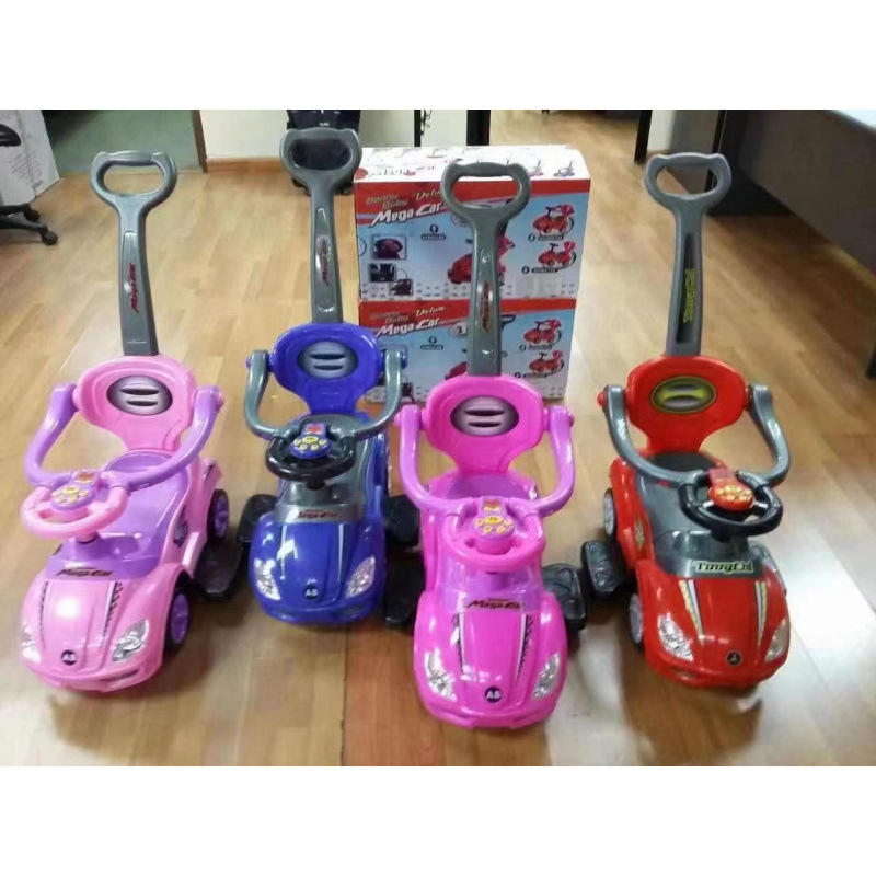 Carrito Deslizante de Cuatro Ruedas Antivuelco para Niños 1-3 Años de Plástico