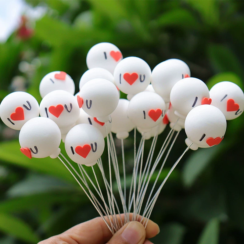 Глиняный воздушный шар торт плагин выпускное отверстие для воздуха украшения мультфильм любовь воздушный шар сердце трехмерный пара маленький воздушный шар
