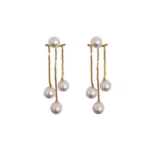 S925 Tassel Pearl Two-Wear Earrings, Fashionable and Personalized Retro Simple Earrings, Niche Design Earrings