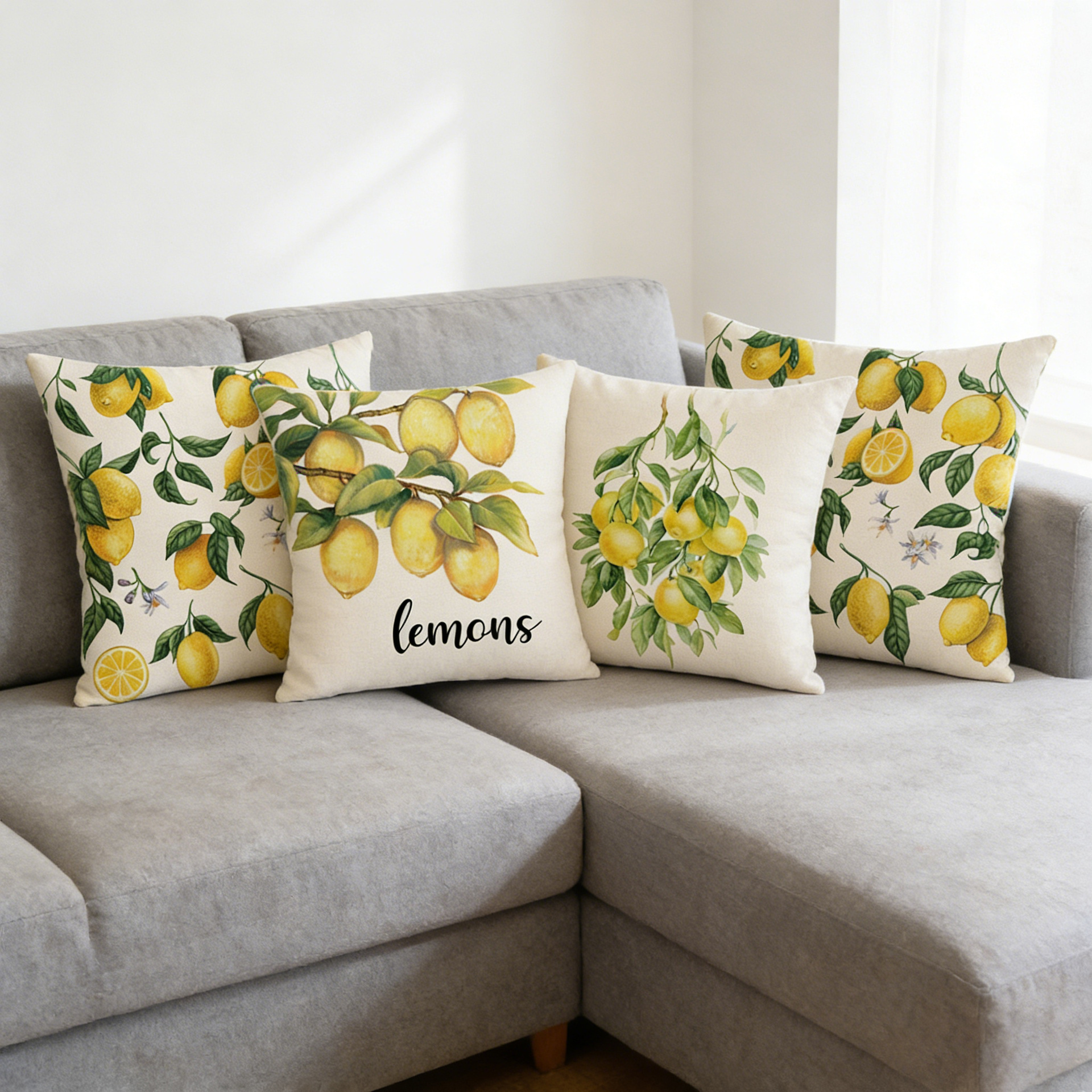 Amazon limón fresco serie de frutas almohada de oficina siesta almohada almohada de casa almohada de cubierta