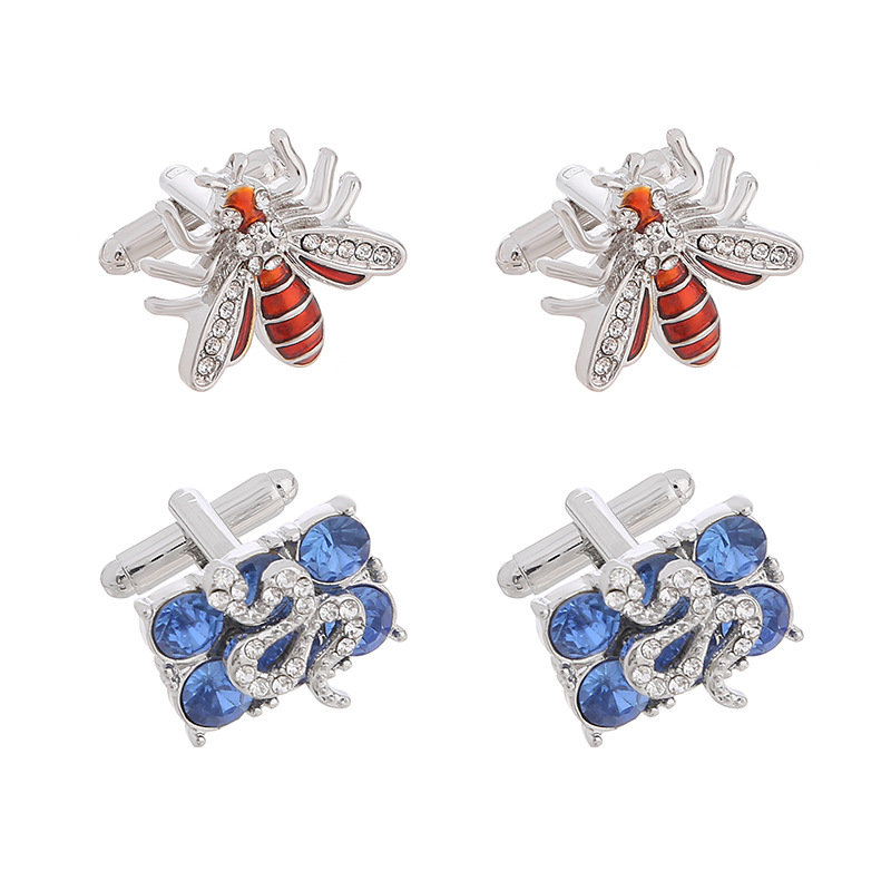 Neue Bee Rechteckige Diamant Manschettenknöpfe Mode herren Hemd Französisch_voghion.com