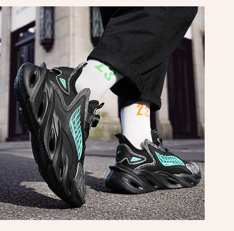 Men's Customized Rotating Buckle Summer Mesh Running Shoes_voghion.com
