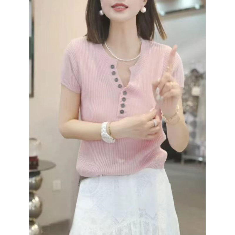 Knitted spring summer fitted fashionable sweater