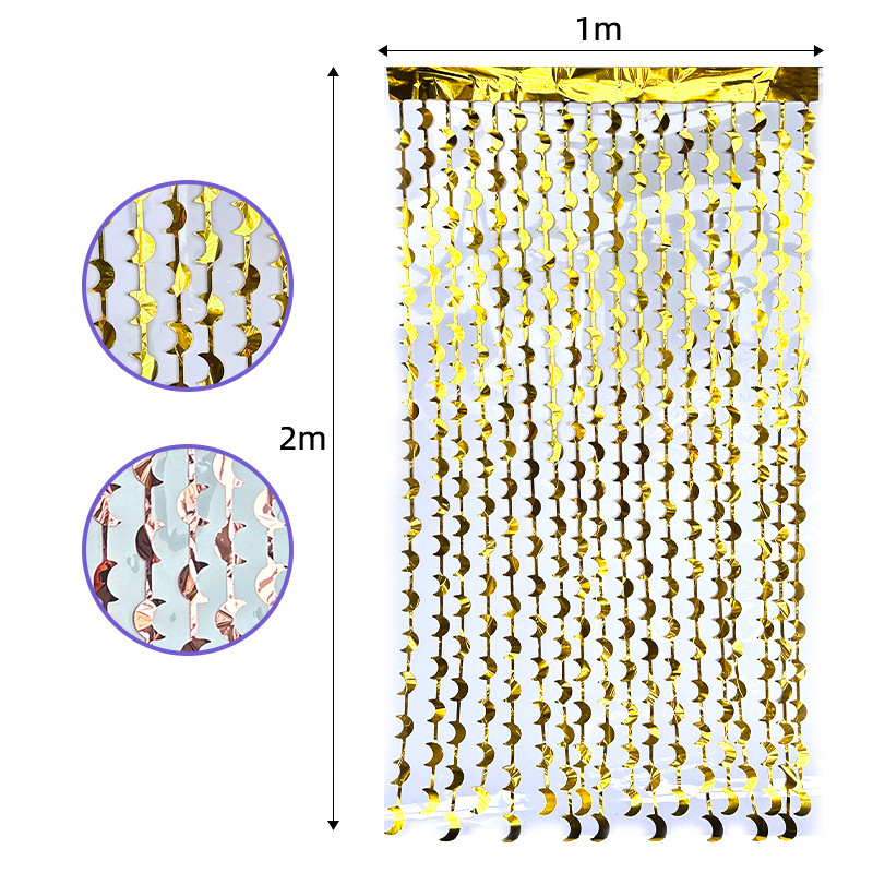Party background rain silk door curtain theme party birthday party decoration arrangement rain silk background moon door curtain