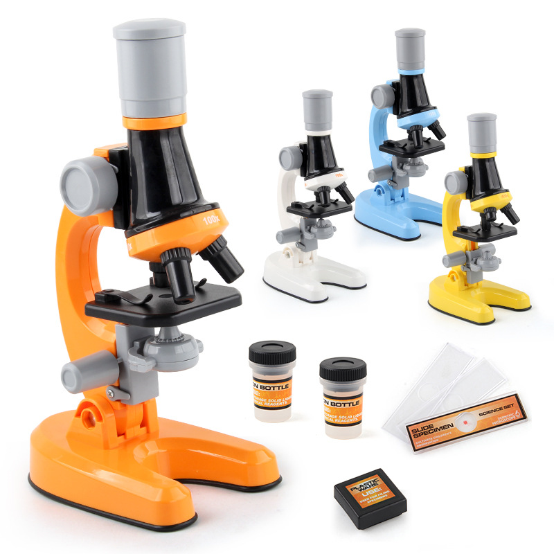 La exportación transfronteriza 1200 veces microscopio traje de juguete estudiante de escuela primaria experimento biológico científico equipo Microscopio de juguete