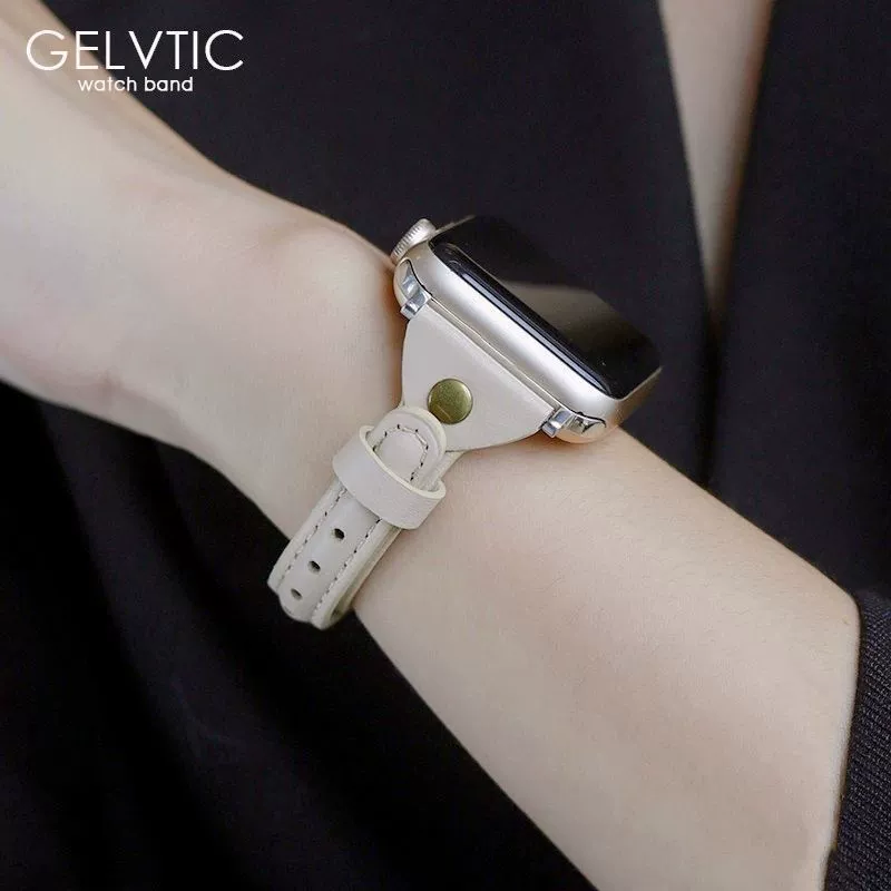 Подходящий ремешок AppleWatch iWatch7 кожа 123456 поколение S7 Apple watch с узким поясом и простым поясом