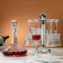 复古水晶玻璃红酒杯醒酒器套装欧式浮雕带盖酒瓶家用酒樽葡萄酒壶