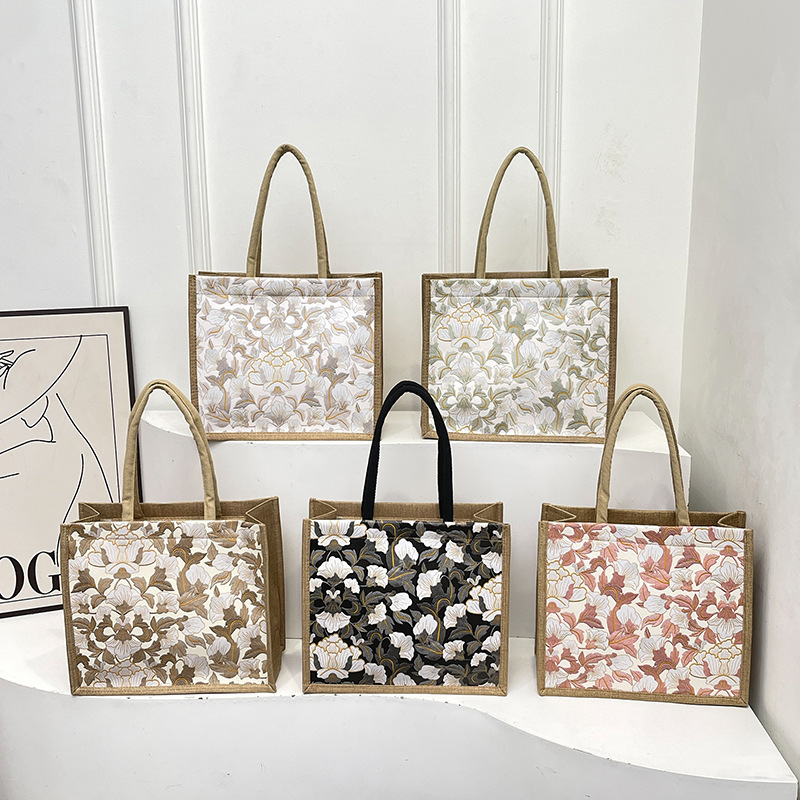 Foreign Trade Linen Handbag for Women 2025 Winter New Large Capacity Tote Bag Korean Style Office Worker Commuting Tote Bag
