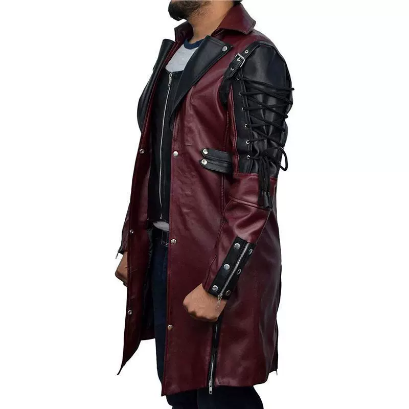 (Cross-border trading), long polyurethane jacket, Amazon, halloween, punk style, mid-length