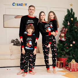 圣诞亲子装christmas pyjamas全家福服装老人背包滑雪印花家居服