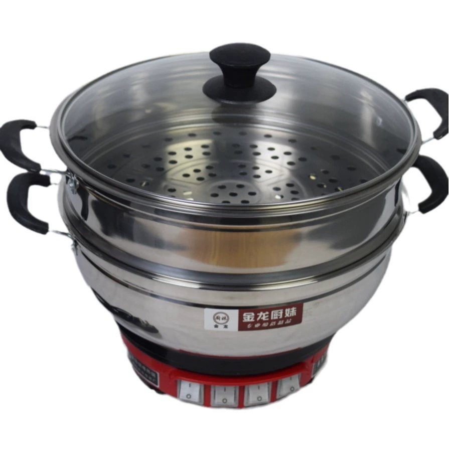 Многофункциональная электрическая плита Golden Dragon Kitchen Girl из нержавеющей стали 28–40 см для домашней готовки, двойного назначения