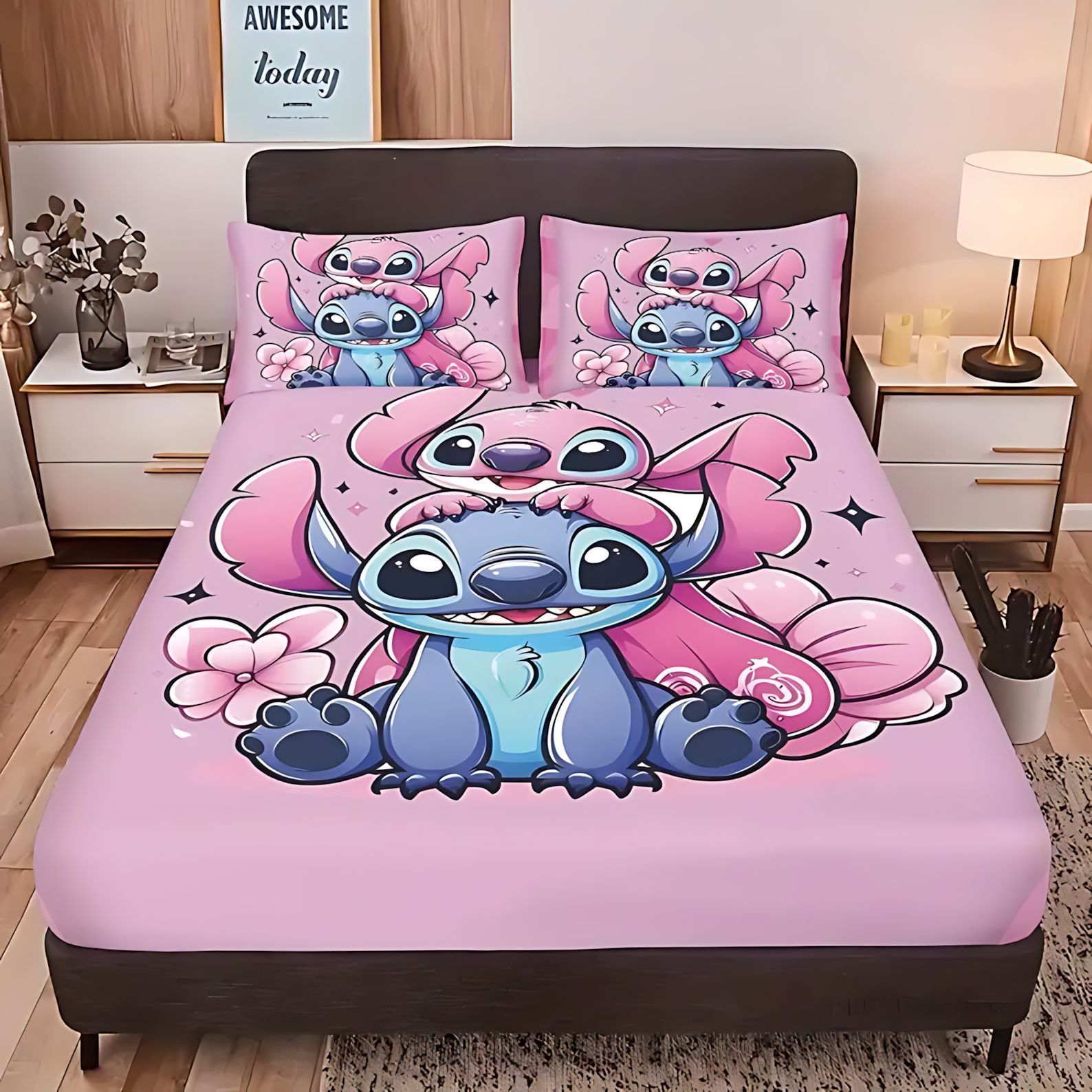 TEMU / JIT Cross-border juguetón Stiltys temático patrón de cama de cama de cama de cama para dibujar se puede hacer