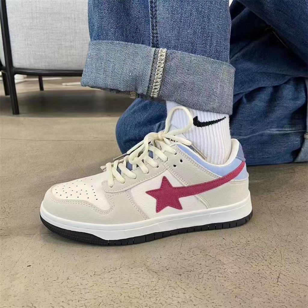 小眾復古新款星星板鞋學生休閒情侶鞋原宿港風輕便休閒運動鞋春秋