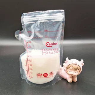 厂家定制250ml大容量内壶嘴款母乳袋 双拉链密封食品级婴儿储奶袋