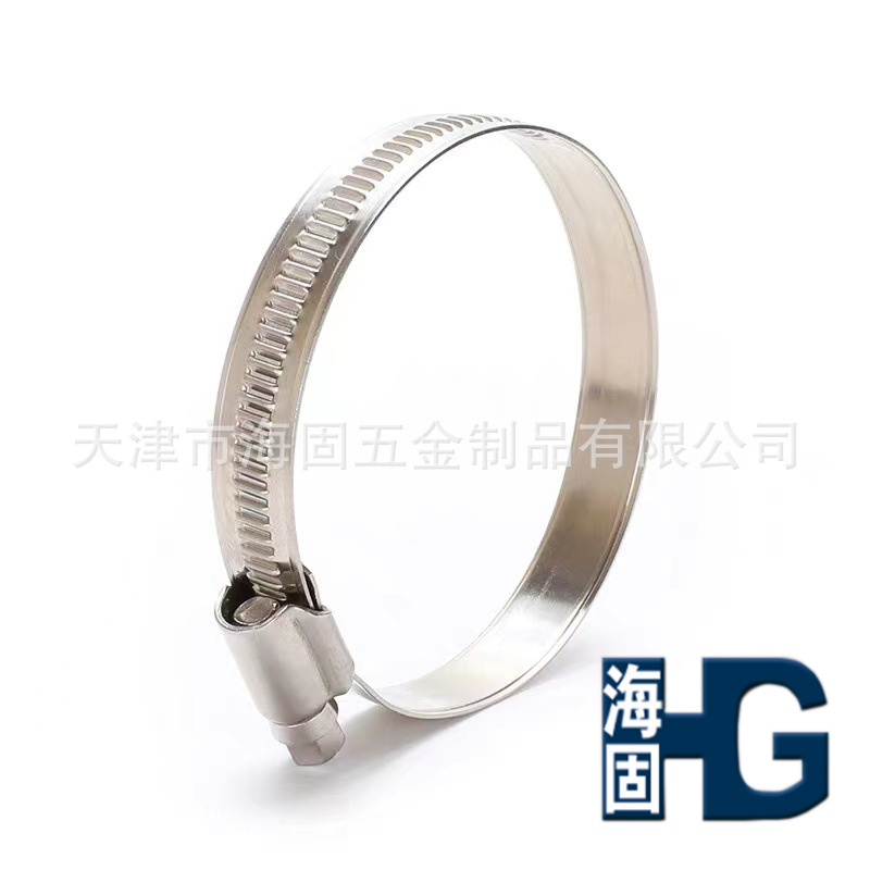 德式喉箍/A型蜗杆传动式软管喉箍/油管管卡/不透孔实心钢带/手柄