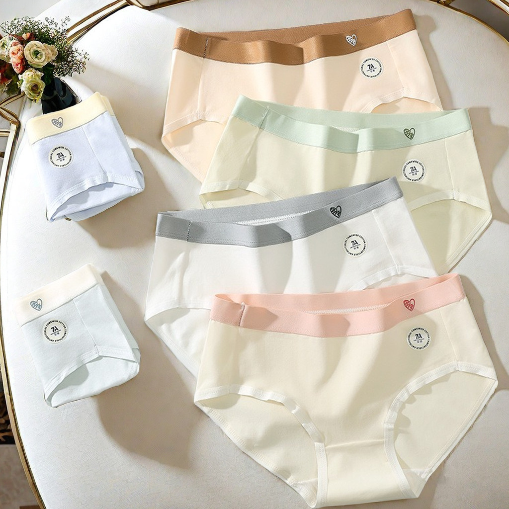 Seamless hip-wrapped girl breathable bottom student simple pants crotch antibacterial women's triangle crotch mid-waist cotton underwear