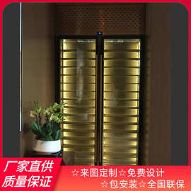 中餐厅 不锈钢储物柜雪茄展示柜 雪茄房雪茄吧工程 设计效果图片