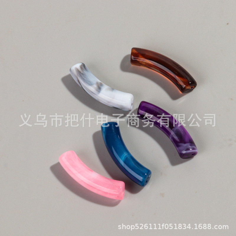 20颗/包弯管亚克力单色混色管珠DIY项链手饰项链发簪饰品配件批发|undefined