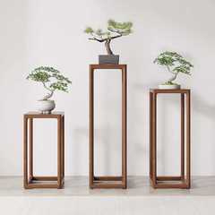 New Chinese style solid wood walnut flower rack storage rack living room balcony flower table floor-standing indoor bonsai flower pot rack