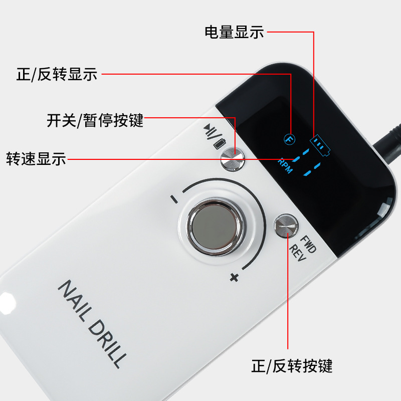 Nuevo tipo transfronterizo V6 amolador de uñas recargable amolador portátil 45000 rpm amolador de uñas