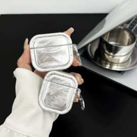 imd羽纱贝壳纹适用苹果新4代保护壳Airpodspro2耳机壳tpu软壳