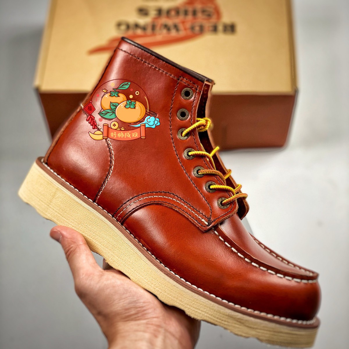 Classic 875 Ami Khaki Cowhide Motorcycle Boots Goodyear High-Top Work Shoes American Retro Boots Men's Boots