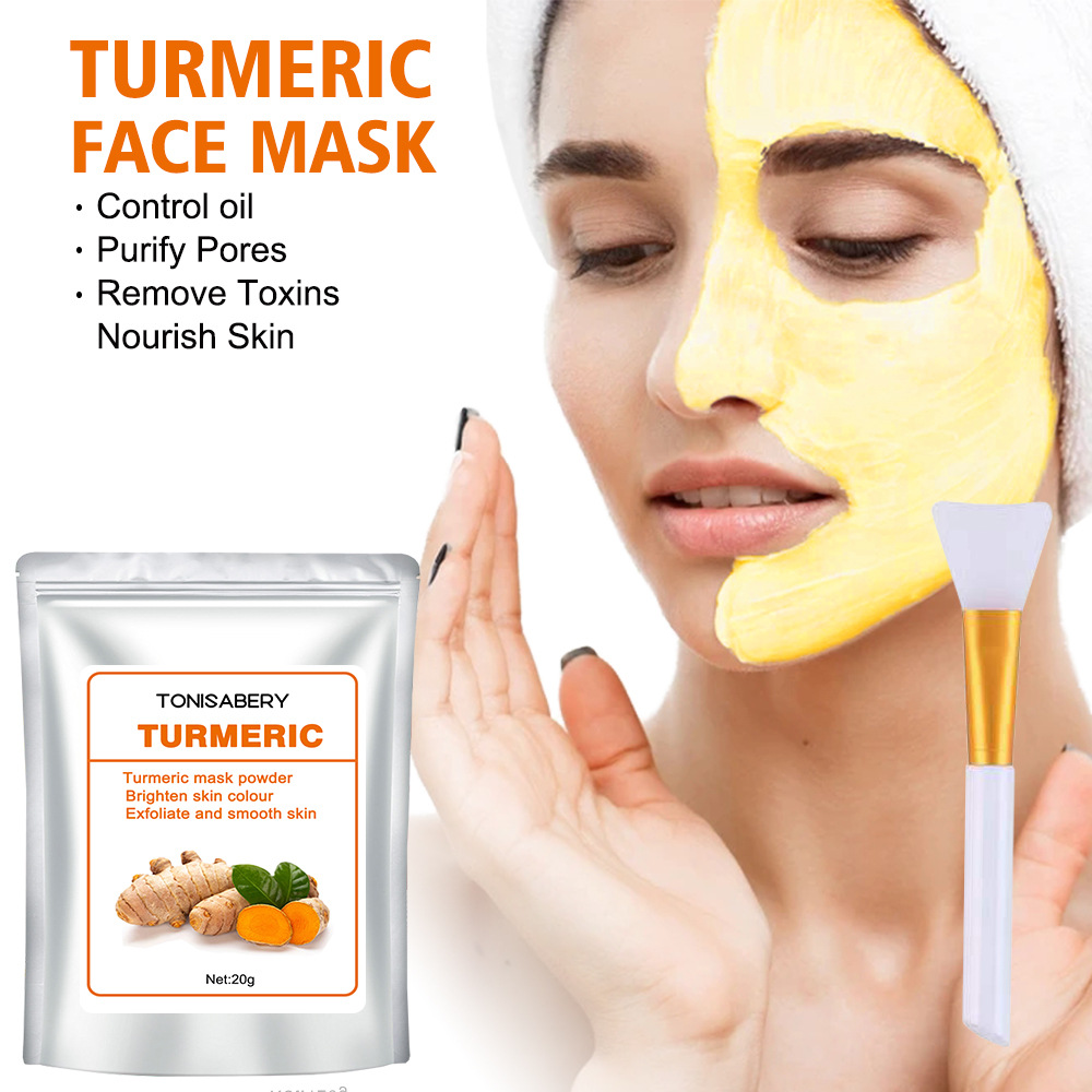 Kurkuma 20g weiches Filmpulver, feuchtigkeitsspendende Akne entfernende Kaffee-Gesichtsmaske_voghion.com